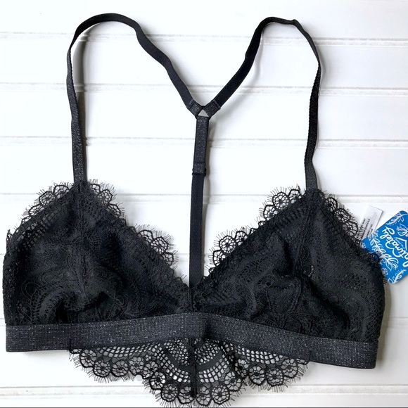 Free People Other - Swept Away Soft Bra Bralette Black Lace Festival